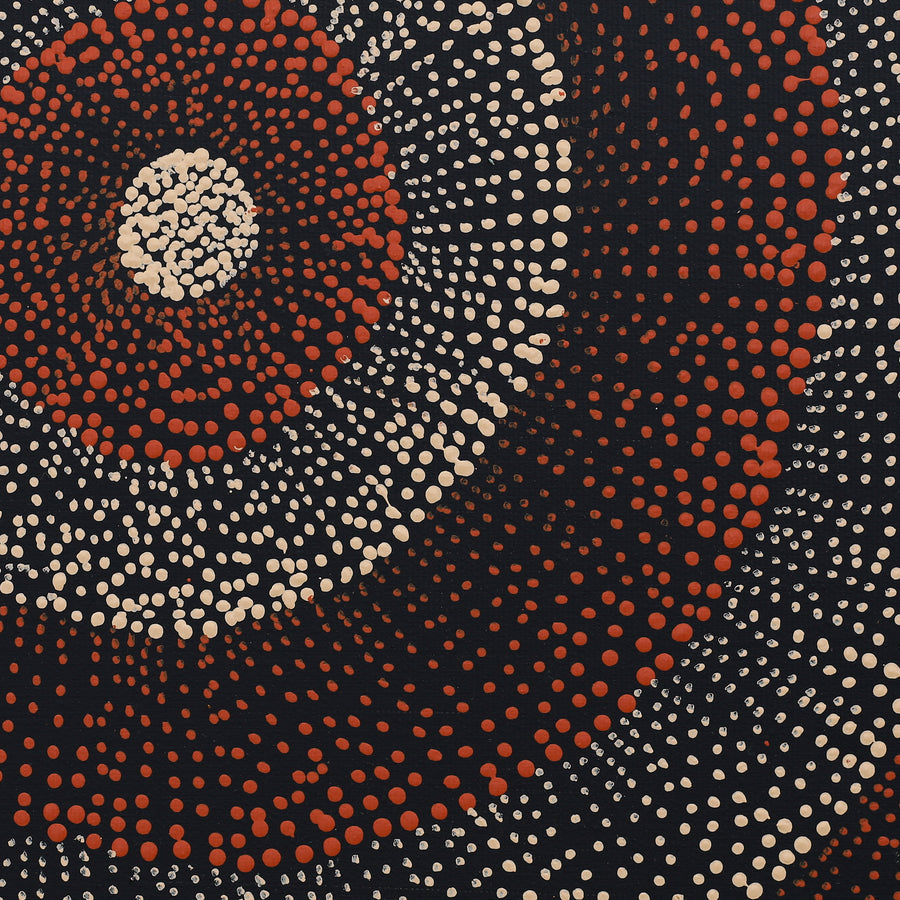 Aboriginal Artwork by Melissa Nampijinpa Karpa, Ngapa Jukurrpa (Water Dreaming) - Puyurru, 30x30cm