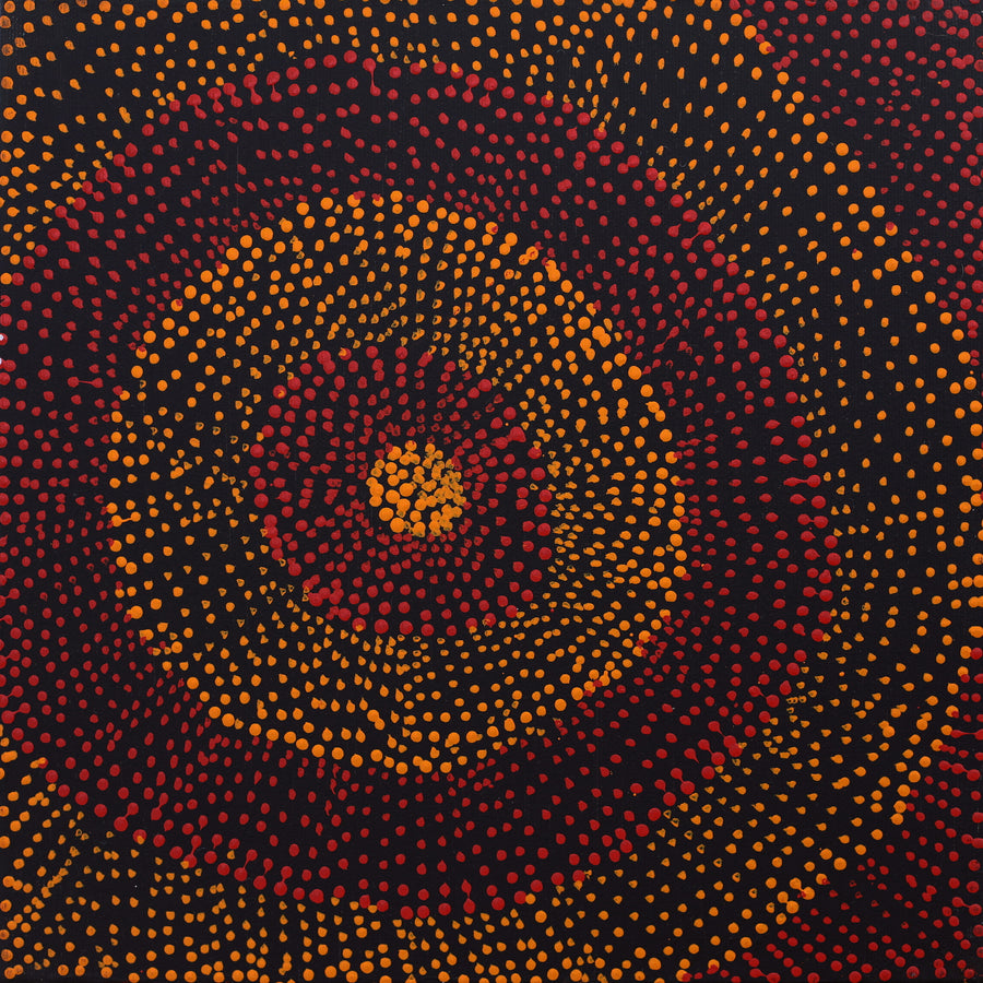 Aboriginal Artwork by Melissa Nampijinpa Karpa, Ngapa Jukurrpa (Water Dreaming) - Puyurru, 30x30cm