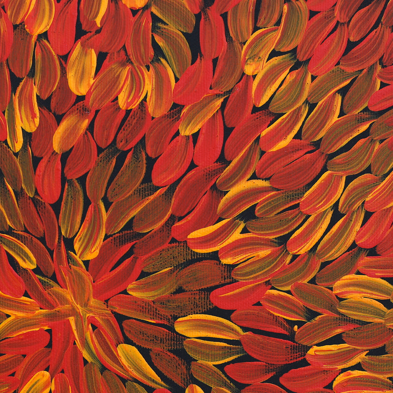 Aboriginal Artwork by Melissa Nampijinpa Karpa, Ngapa Jukurrpa (Water Dreaming) - Puyurru, 30x30cm