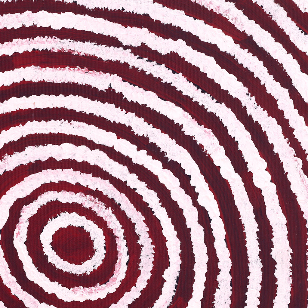 Aboriginal Artwork by Melissa Nampijinpa Karpa, Ngapa Jukurrpa (Water Dreaming) - Puyurru, 40x40cm