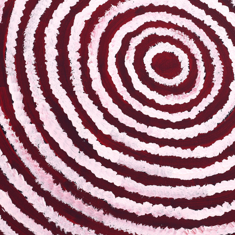 Aboriginal Artwork by Melissa Nampijinpa Karpa, Ngapa Jukurrpa (Water Dreaming) - Puyurru, 40x40cm