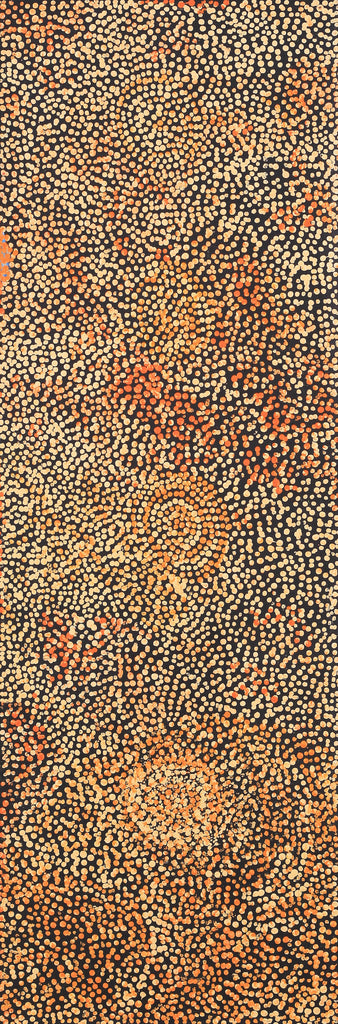 Aboriginal Artwork by Melissa Nampijinpa Karpa, Ngapa Jukurrpa (Water Dreaming) - Puyurru, 91x30cm