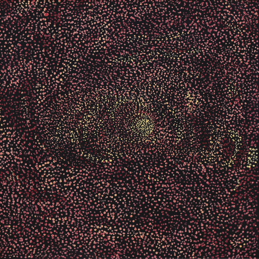 Aboriginal Artwork by Melissa Nampijinpa Karpa, Ngapa Jukurrpa (Water Dreaming) - Puyurru, 46x46cm