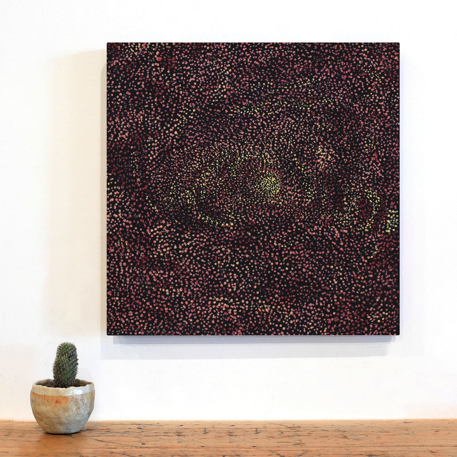 Aboriginal Artwork by Melissa Nampijinpa Karpa, Ngapa Jukurrpa (Water Dreaming) - Puyurru, 46x46cm