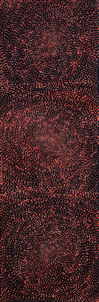 Aboriginal Artwork by Melissa Nampijinpa Karpa, Ngapa Jukurrpa (Water Dreaming) - Puyurru, 91x30cm