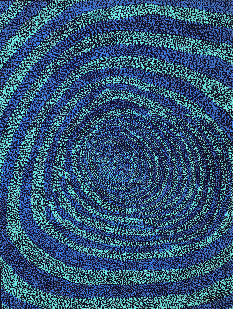 Aboriginal Artwork by Melissa Nampijinpa Karpa, Ngapa Jukurrpa (Water Dreaming) - Puyurru, 61x46cm