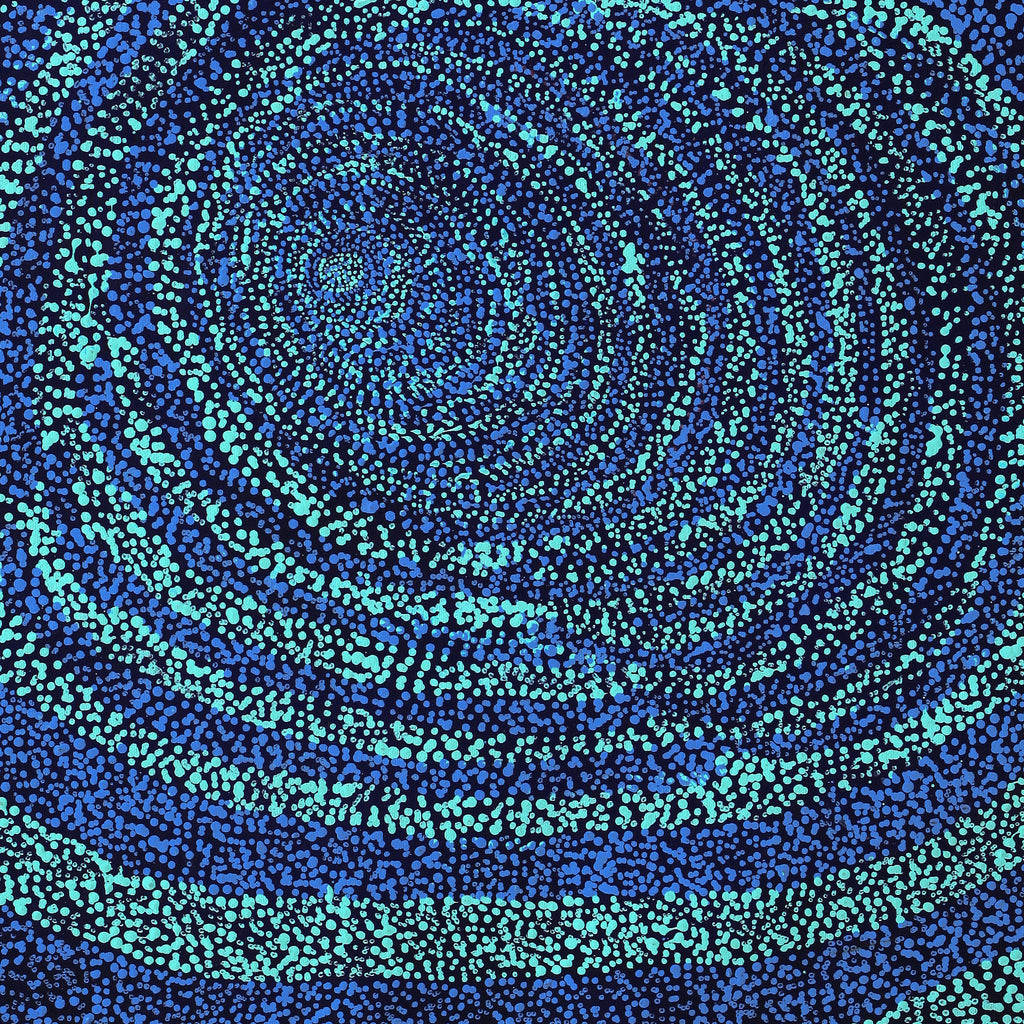 Aboriginal Artwork by Melissa Nampijinpa Karpa, Ngapa Jukurrpa (Water Dreaming) - Puyurru, 61x46cm