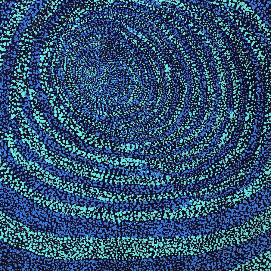 Aboriginal Artwork by Melissa Nampijinpa Karpa, Ngapa Jukurrpa (Water Dreaming) - Puyurru, 61x46cm