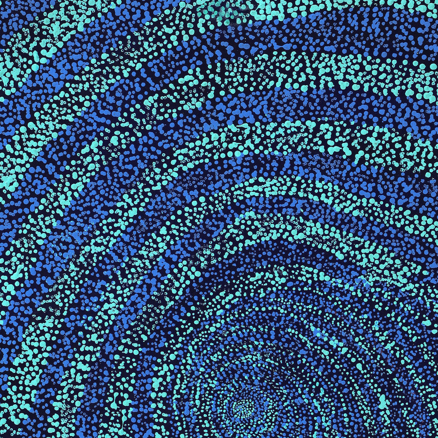 Aboriginal Artwork by Melissa Nampijinpa Karpa, Ngapa Jukurrpa (Water Dreaming) - Puyurru, 61x46cm