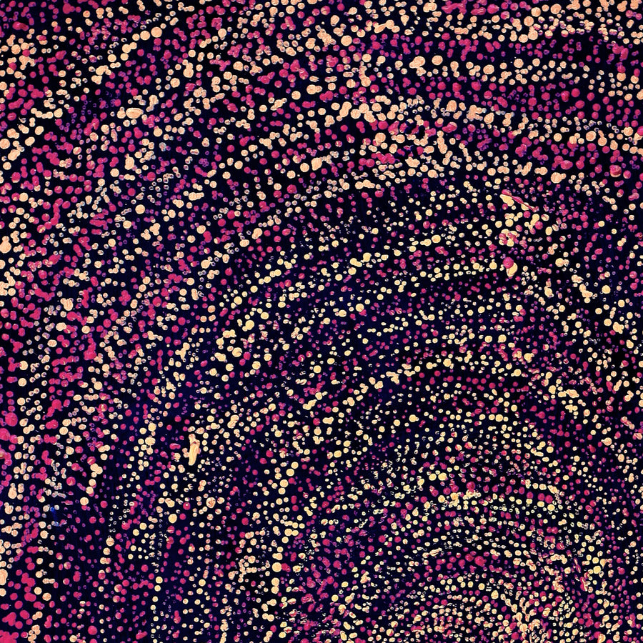 Aboriginal Artwork by Melissa Nampijinpa Karpa, Ngapa Jukurrpa (Water Dreaming) - Puyurru, 61x46cm