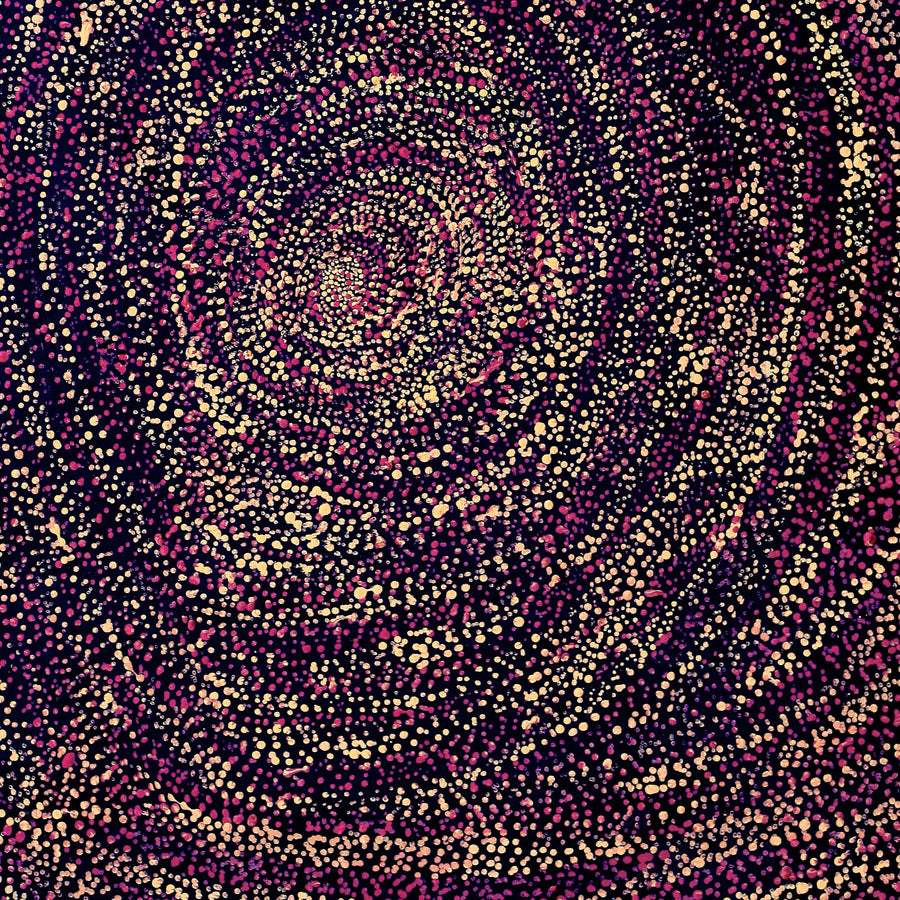 Aboriginal Artwork by Melissa Nampijinpa Karpa, Ngapa Jukurrpa (Water Dreaming) - Puyurru, 61x46cm