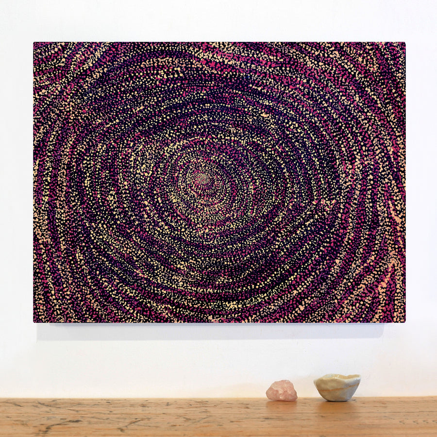 Aboriginal Artwork by Melissa Nampijinpa Karpa, Ngapa Jukurrpa (Water Dreaming) - Puyurru, 61x46cm