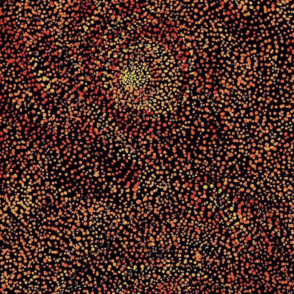 Aboriginal Artwork by Melissa Nampijinpa Karpa, Ngapa Jukurrpa (Water Dreaming) - Puyurru, 76x30cm
