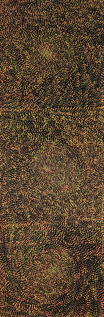 Aboriginal Artwork by Melissa Nampijinpa Karpa, Ngapa Jukurrpa (Water Dreaming) - Puyurru, 91x30cm