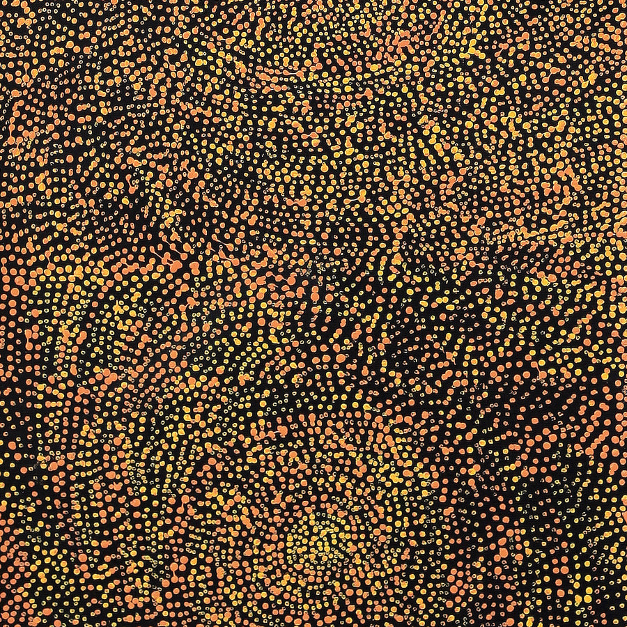 Aboriginal Artwork by Melissa Nampijinpa Karpa, Ngapa Jukurrpa (Water Dreaming) - Puyurru, 91x30cm