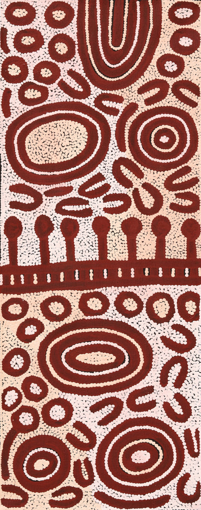 Aboriginal Artwork by Melissa Nungarrayi Larry, Yumari Jukurrpa (Yumari Dreaming), 76x30cm