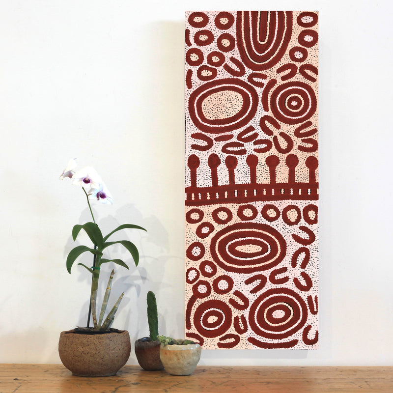 Aboriginal Artwork by Melissa Nungarrayi Larry, Yumari Jukurrpa (Yumari Dreaming), 76x30cm