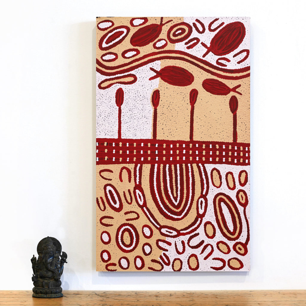 Aboriginal Artwork by Melissa Nungarrayi Larry, Yumari Jukurrpa (Yumari Dreaming), 76x46cm - ART ARK®