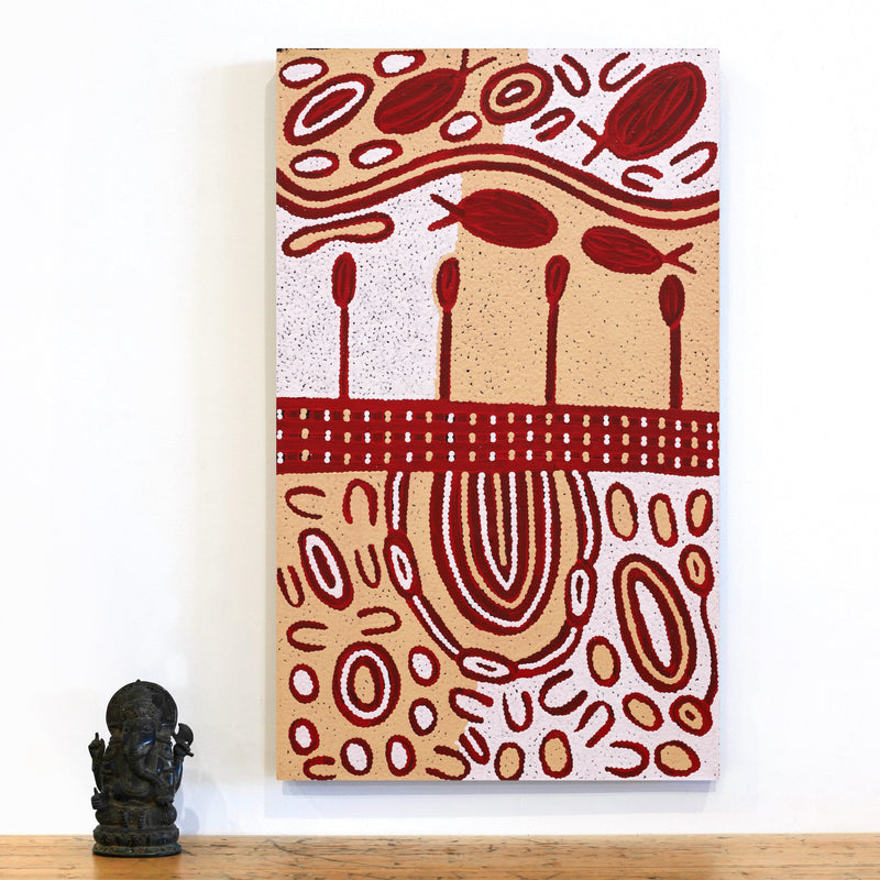 Aboriginal Artwork by Melissa Nungarrayi Larry, Yumari Jukurrpa (Yumari Dreaming), 76x46cm