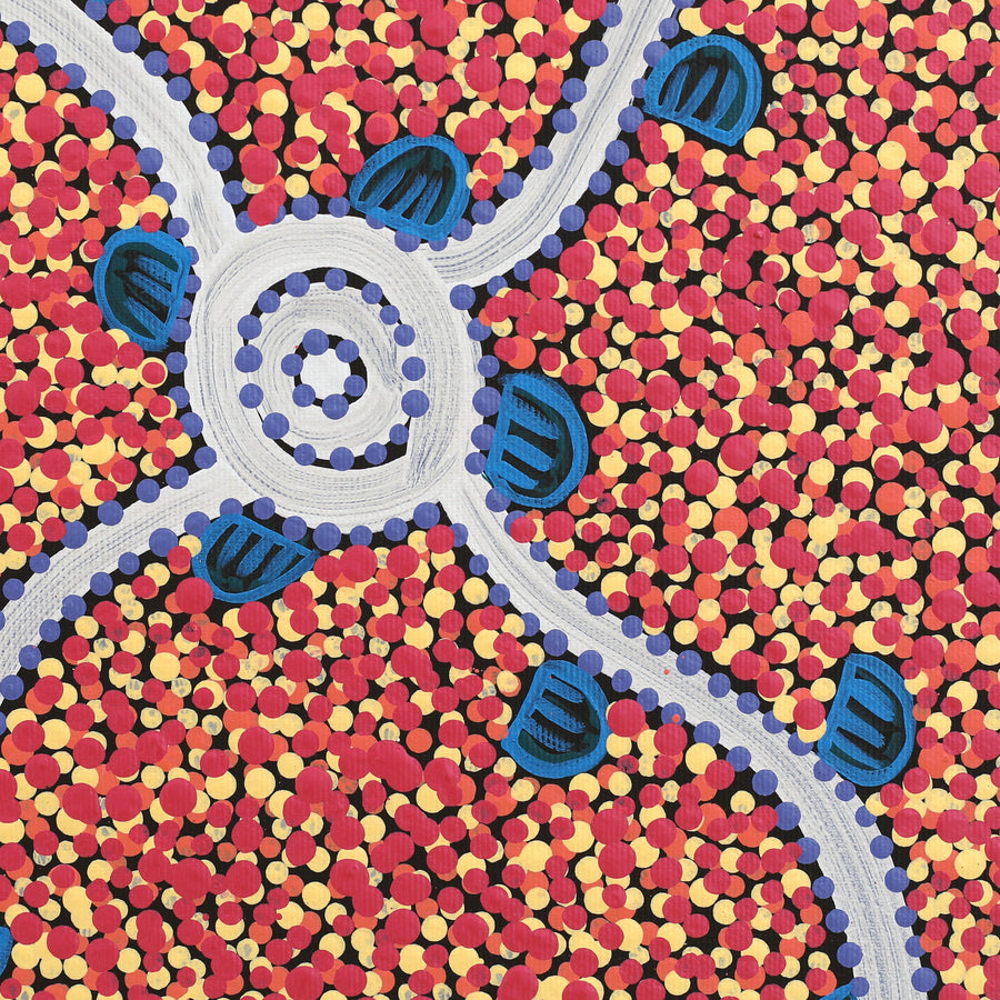Aboriginal Artwork by Melissa Napangardi Williams, Wardapi Jukurrpa (Goanna Dreaming) - Yarripurlangu, 30x30cm