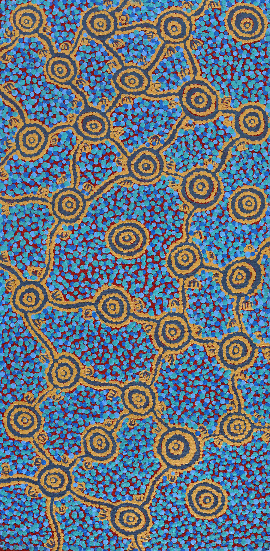 Aboriginal Artwork by Melissa Napangardi Williams, Wardapi Jukurrpa (Goanna Dreaming) - Yarripilangu, 61x30cm