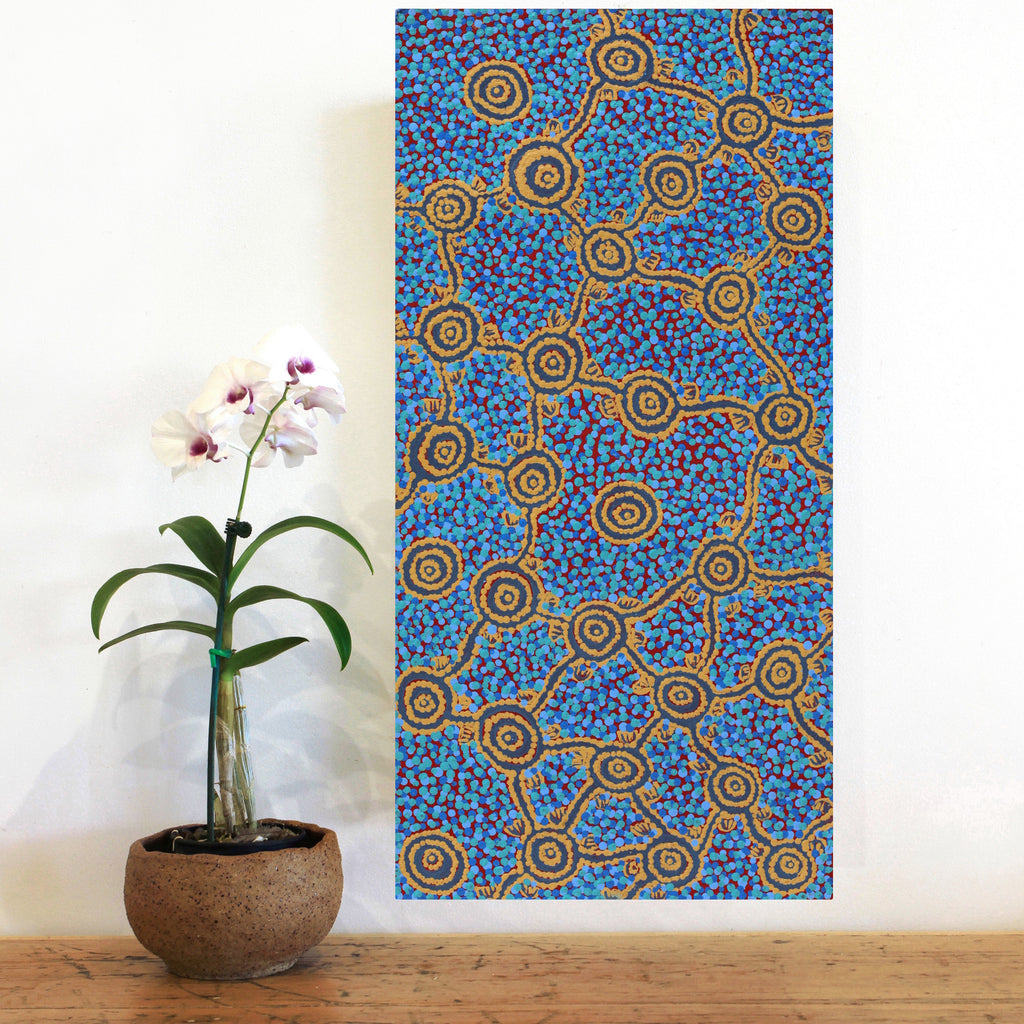 Aboriginal Artwork by Melissa Napangardi Williams, Wardapi Jukurrpa (Goanna Dreaming) - Yarripilangu, 61x30cm