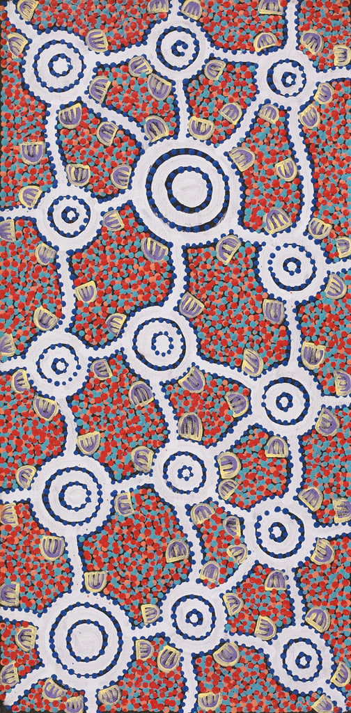 Aboriginal Artwork by Melissa Napangardi Williams, Wardapi Jukurrpa (Goanna Dreaming) - Yarripilangu, 61x30cm
