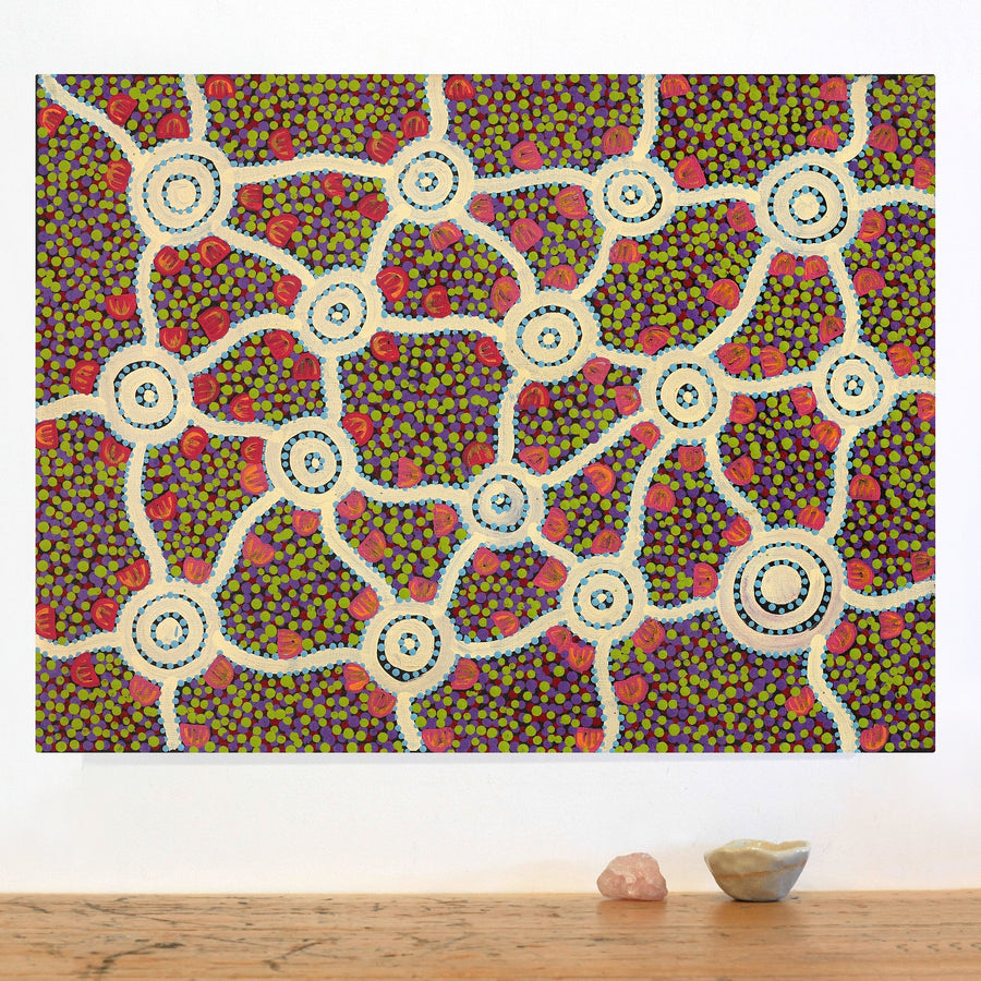 Aboriginal Artwork by Melissa Napangardi Williams, Wardapi Jukurrpa (Goanna Dreaming) - Yarripilangu, 61x46cm