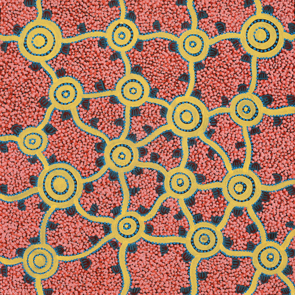 Aboriginal Art by Melissa Napangardi Williams, Wardapi Jukurrpa (Goanna Dreaming) - Yarripilangu, 61x61cm - ART ARK®