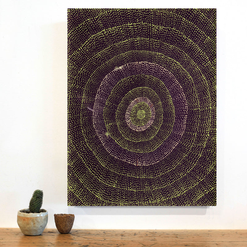 Aboriginal Artwork by Melissa Nampijinpa Karpa, Ngapa Jukurrpa (Water Dreaming) - Puyurru, 61x46cm