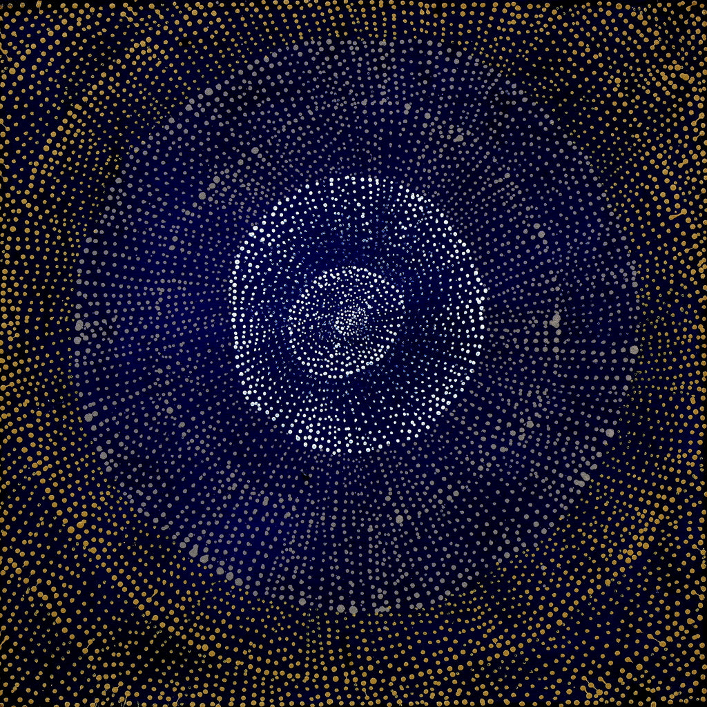 Aboriginal Artwork by Melissa Nampijinpa Karpa, Ngapa Jukurrpa (Water Dreaming) - Puyurru, 46x46cm