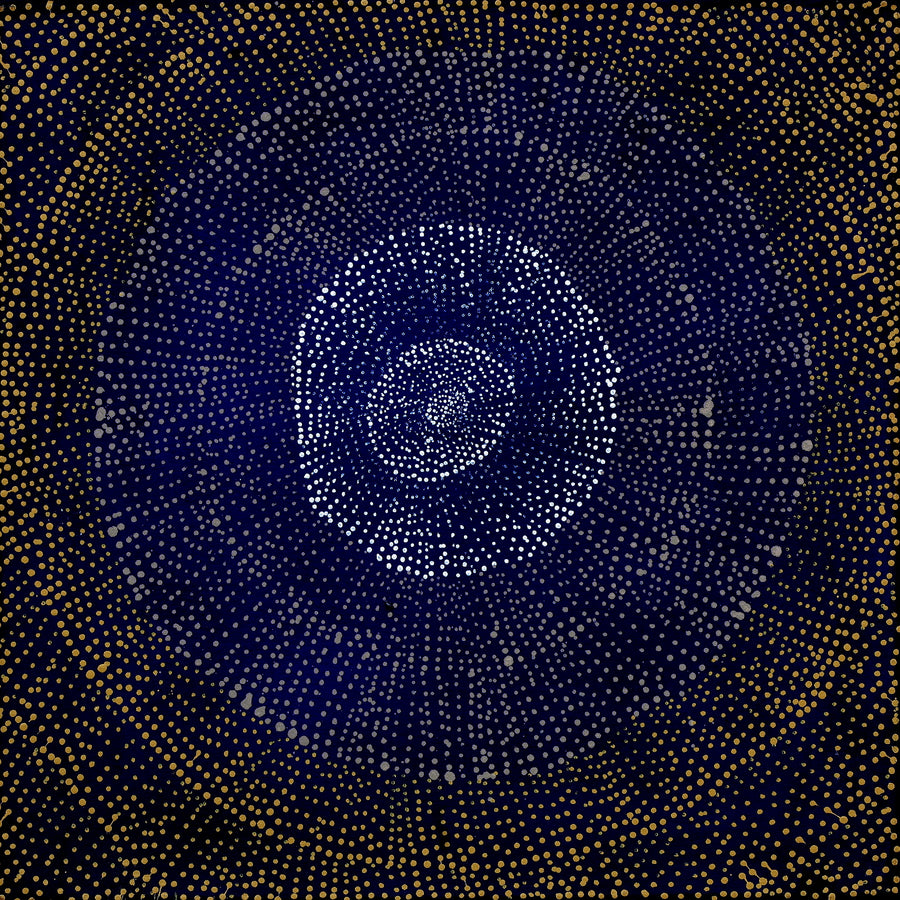 Aboriginal Artwork by Melissa Nampijinpa Karpa, Ngapa Jukurrpa (Water Dreaming) - Puyurru, 46x46cm
