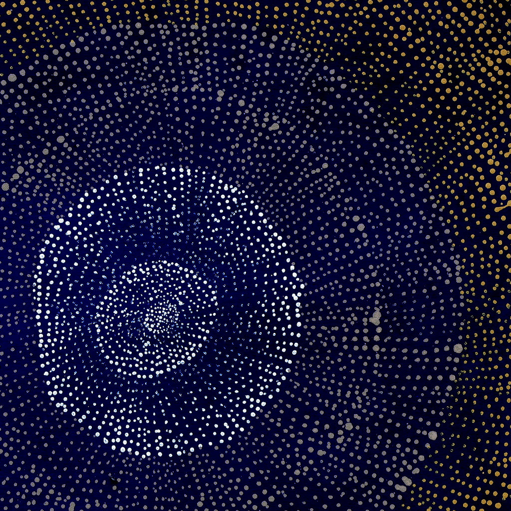 Aboriginal Artwork by Melissa Nampijinpa Karpa, Ngapa Jukurrpa (Water Dreaming) - Puyurru, 46x46cm