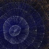 Aboriginal Artwork by Melissa Nampijinpa Karpa, Ngapa Jukurrpa (Water Dreaming) - Puyurru, 46x46cm