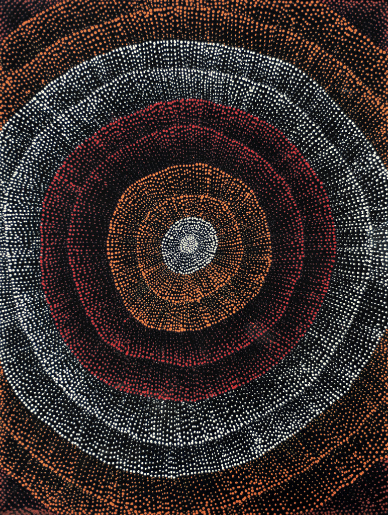 Aboriginal Artwork by Melissa Nampijinpa Karpa, Ngapa Jukurrpa (Water Dreaming) - Puyurru, 61x46cm