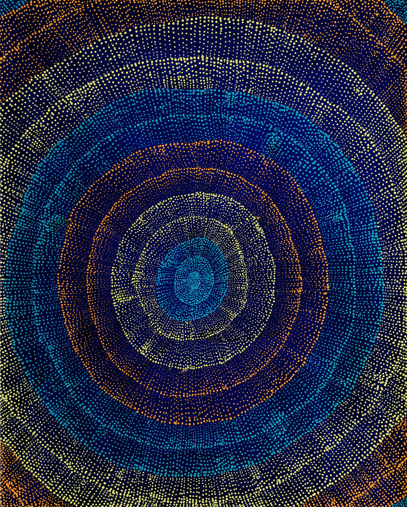 Aboriginal Artwork by Melissa Nampijinpa Karpa, Ngapa Jukurrpa (Water Dreaming) - Puyurru, 76x61cm