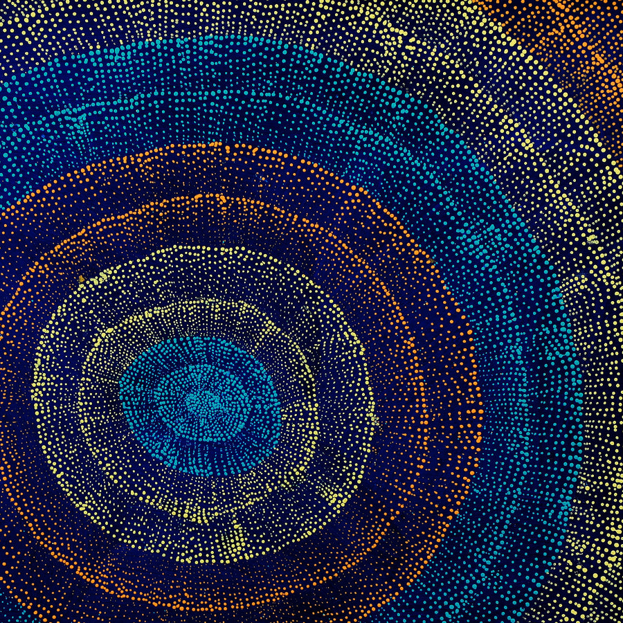 Aboriginal Artwork by Melissa Nampijinpa Karpa, Ngapa Jukurrpa (Water Dreaming) - Puyurru, 76x61cm