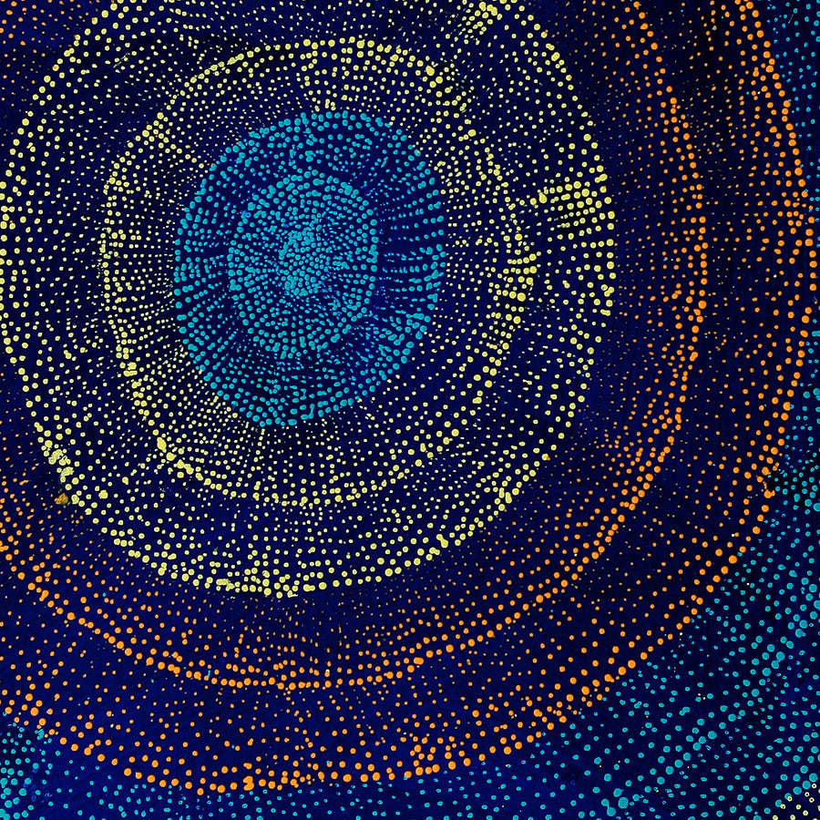 Aboriginal Artwork by Melissa Nampijinpa Karpa, Ngapa Jukurrpa (Water Dreaming) - Puyurru, 76x61cm