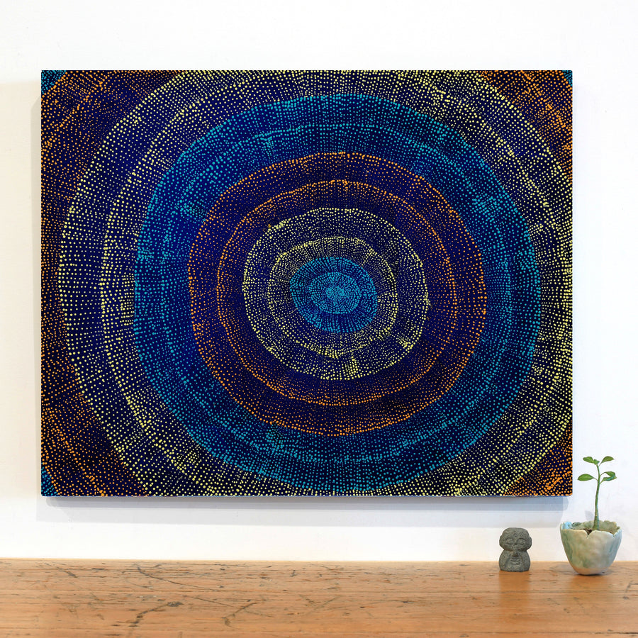 Aboriginal Artwork by Melissa Nampijinpa Karpa, Ngapa Jukurrpa (Water Dreaming) - Puyurru, 76x61cm