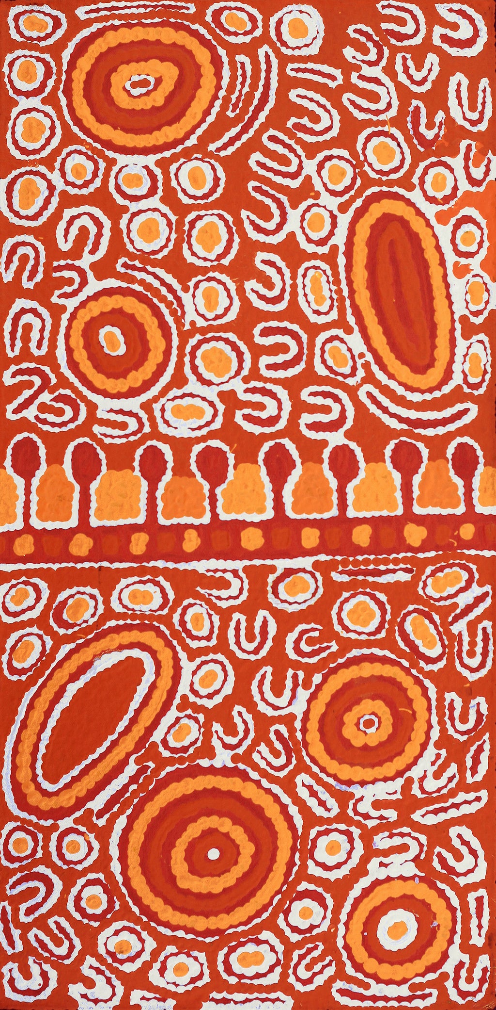 Aboriginal Artwork by Melissa Nungarrayi Larry, Yumari Jukurrpa (Yumari Dreaming), 61x30cm