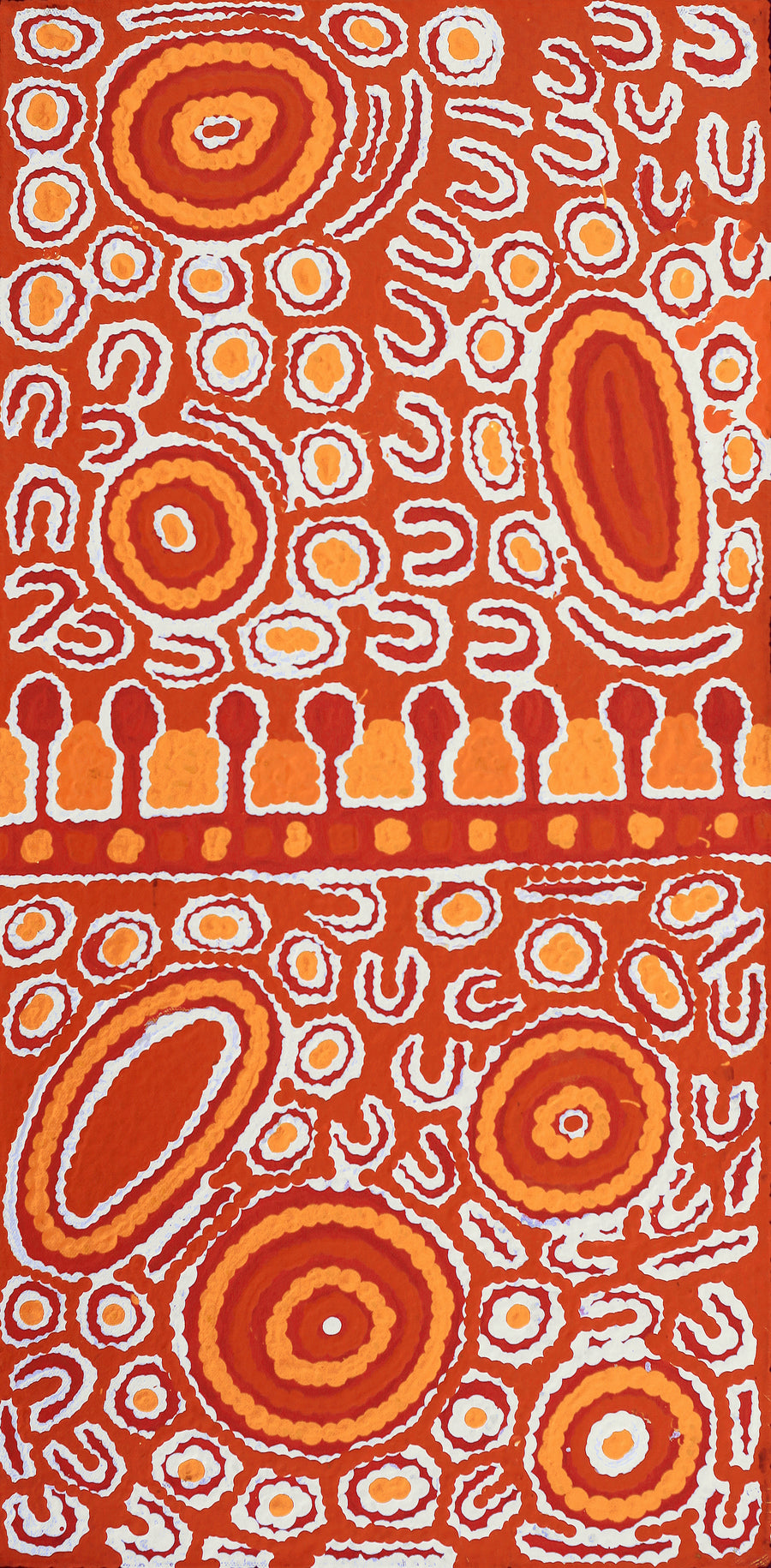 Aboriginal Artwork by Melissa Nungarrayi Larry, Yumari Jukurrpa (Yumari Dreaming), 61x30cm