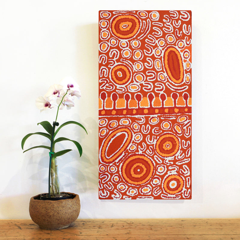 Aboriginal Artwork by Melissa Nungarrayi Larry, Yumari Jukurrpa (Yumari Dreaming), 61x30cm