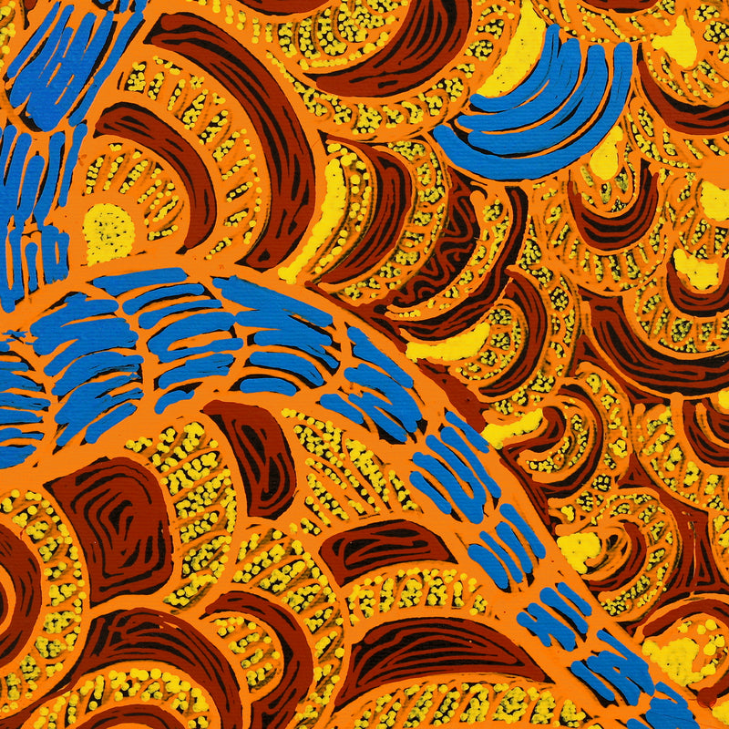 Aboriginal Artwork by Margarina Napanangka Miller, Lukarrara Jukurrpa, 30x30cm