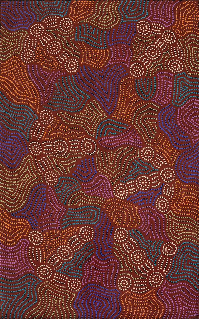 Aboriginal Artwork by Michael Jangala Gallagher, Yankirri Jukurrpa (Emu Dreaming) - Ngarlikurlangu, 122x76cm