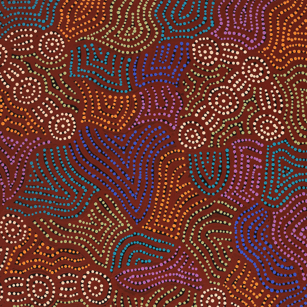 Aboriginal Artwork by Michael Jangala Gallagher, Yankirri Jukurrpa (Emu Dreaming) - Ngarlikurlangu, 122x76cm