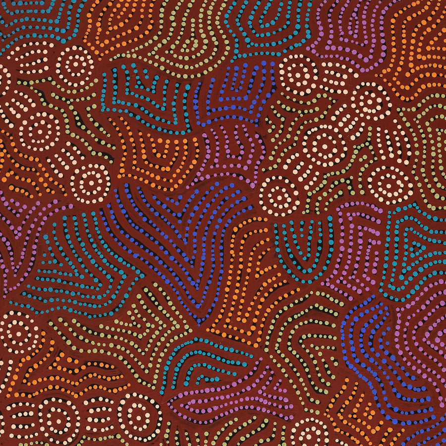Aboriginal Artwork by Michael Jangala Gallagher, Yankirri Jukurrpa (Emu Dreaming) - Ngarlikurlangu, 122x76cm