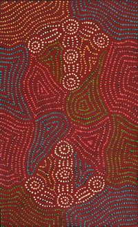 Aboriginal Artwork by Michael Jangala Gallagher, Yankirri Jukurrpa (Emu Dreaming) - Ngarlikurlangu, 76x46cm
