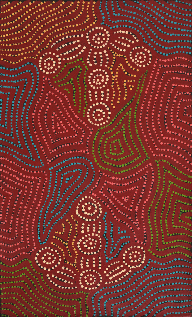 Aboriginal Artwork by Michael Jangala Gallagher, Yankirri Jukurrpa (Emu Dreaming) - Ngarlikurlangu, 76x46cm - ART ARK®