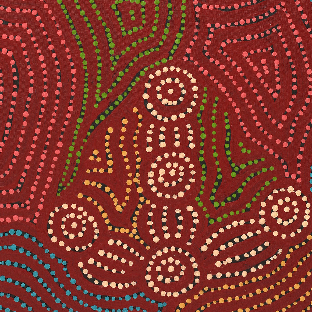 Aboriginal Artwork by Michael Jangala Gallagher, Yankirri Jukurrpa (Emu Dreaming) - Ngarlikurlangu, 76x46cm