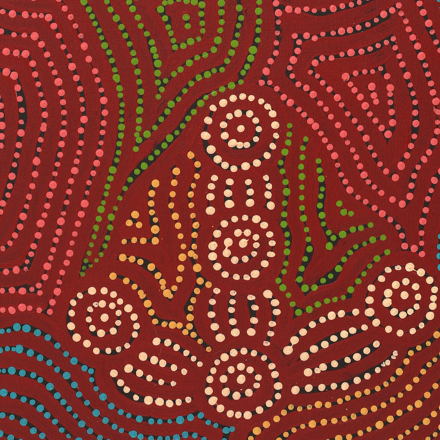 Aboriginal Artwork by Michael Jangala Gallagher, Yankirri Jukurrpa (Emu Dreaming) - Ngarlikurlangu, 76x46cm